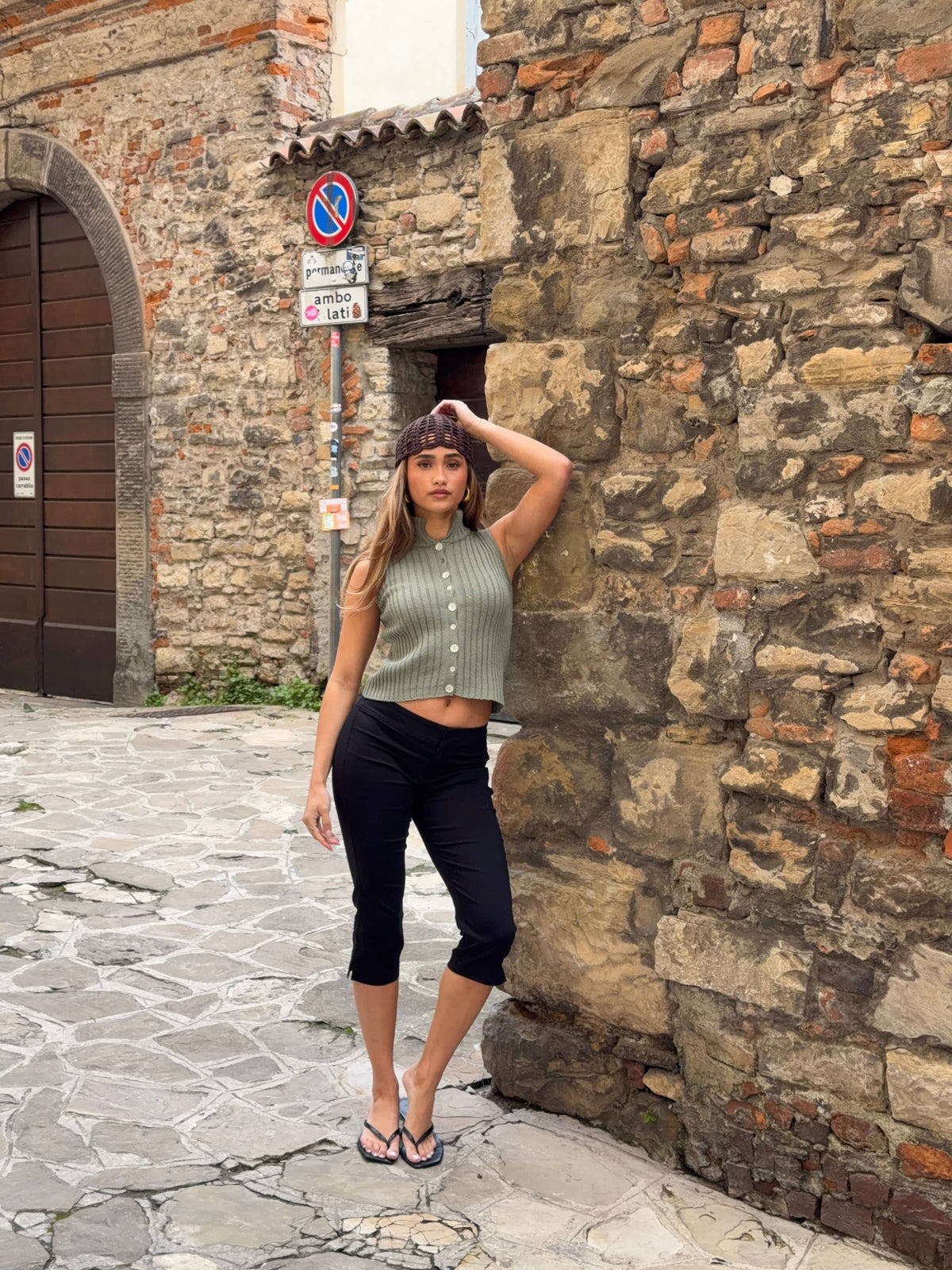 Sigga High Neck Top Sage