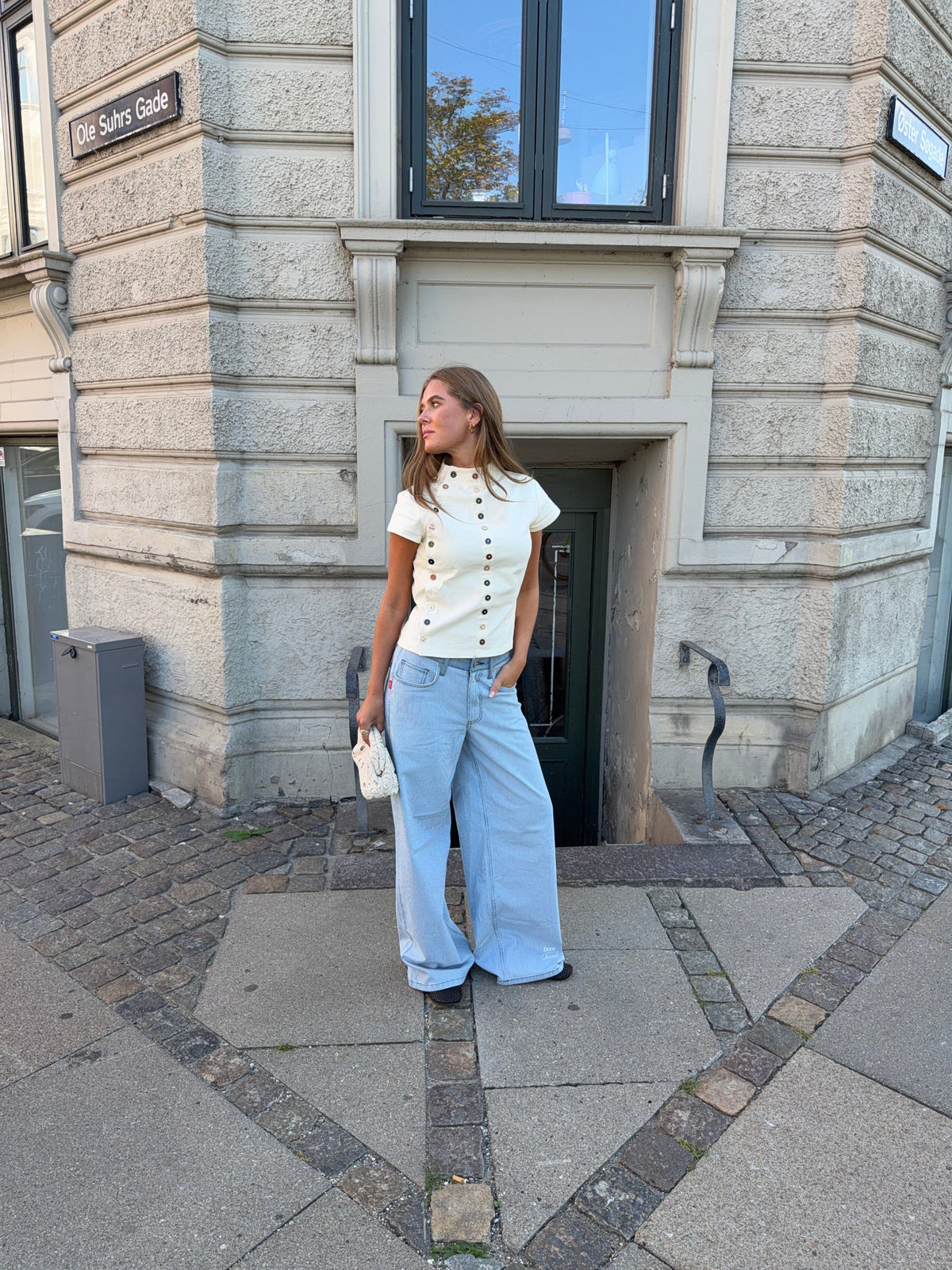 Bianca Striped Jeans White