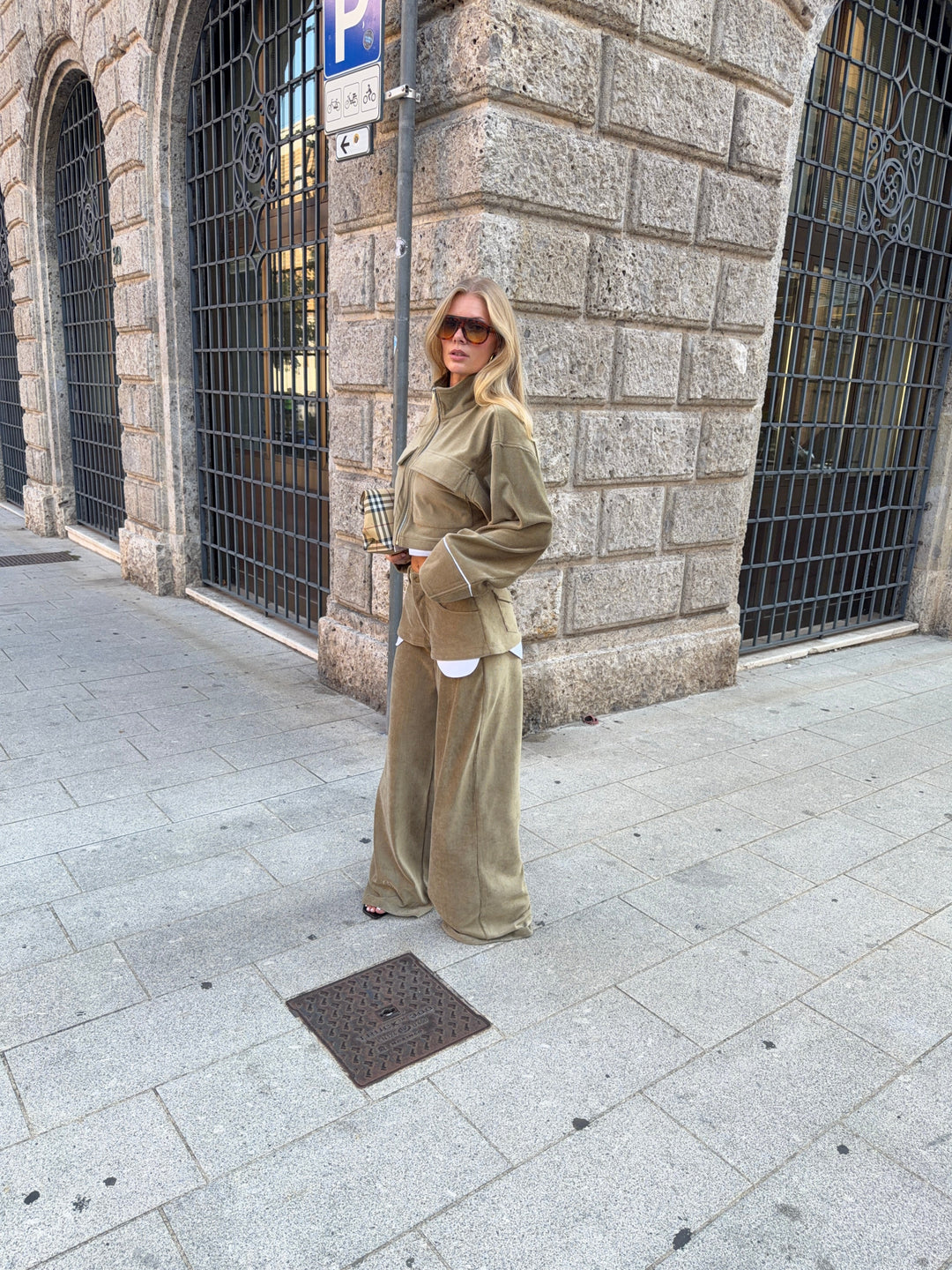 Elora skirt baggy velvet pants - Green