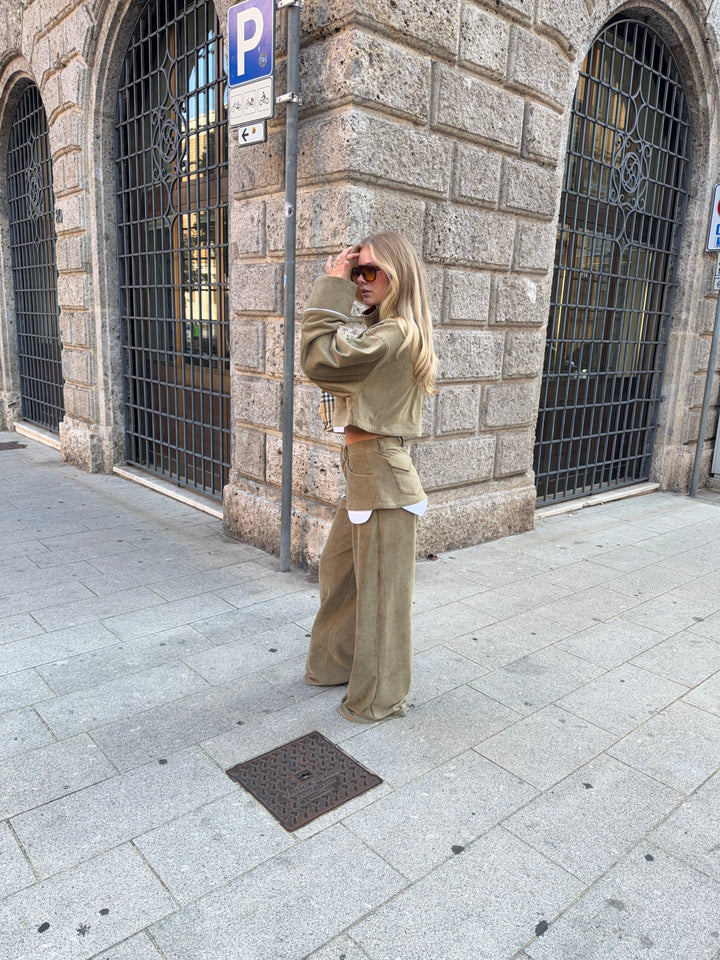 Elora skirt baggy velvet pants - Green