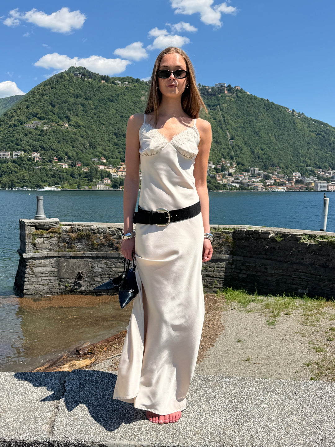 Sambia satin maxi dress - Champagne