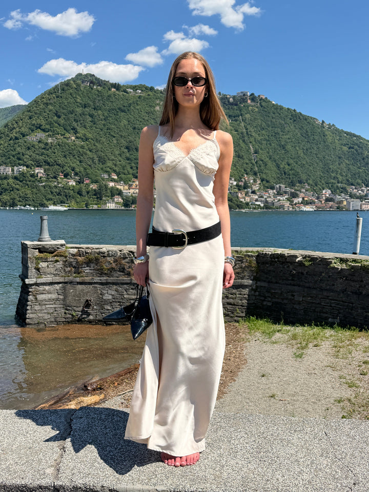 Sambia satin maxi dress - Champagne