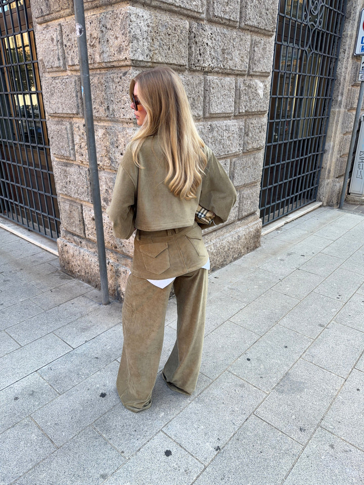 Elora skirt baggy velvet pants - Green