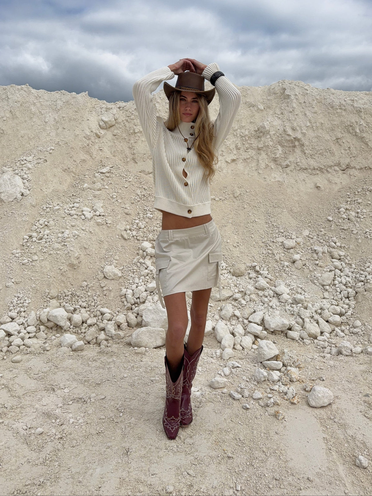 Kelly Cargo Skirt Cream
