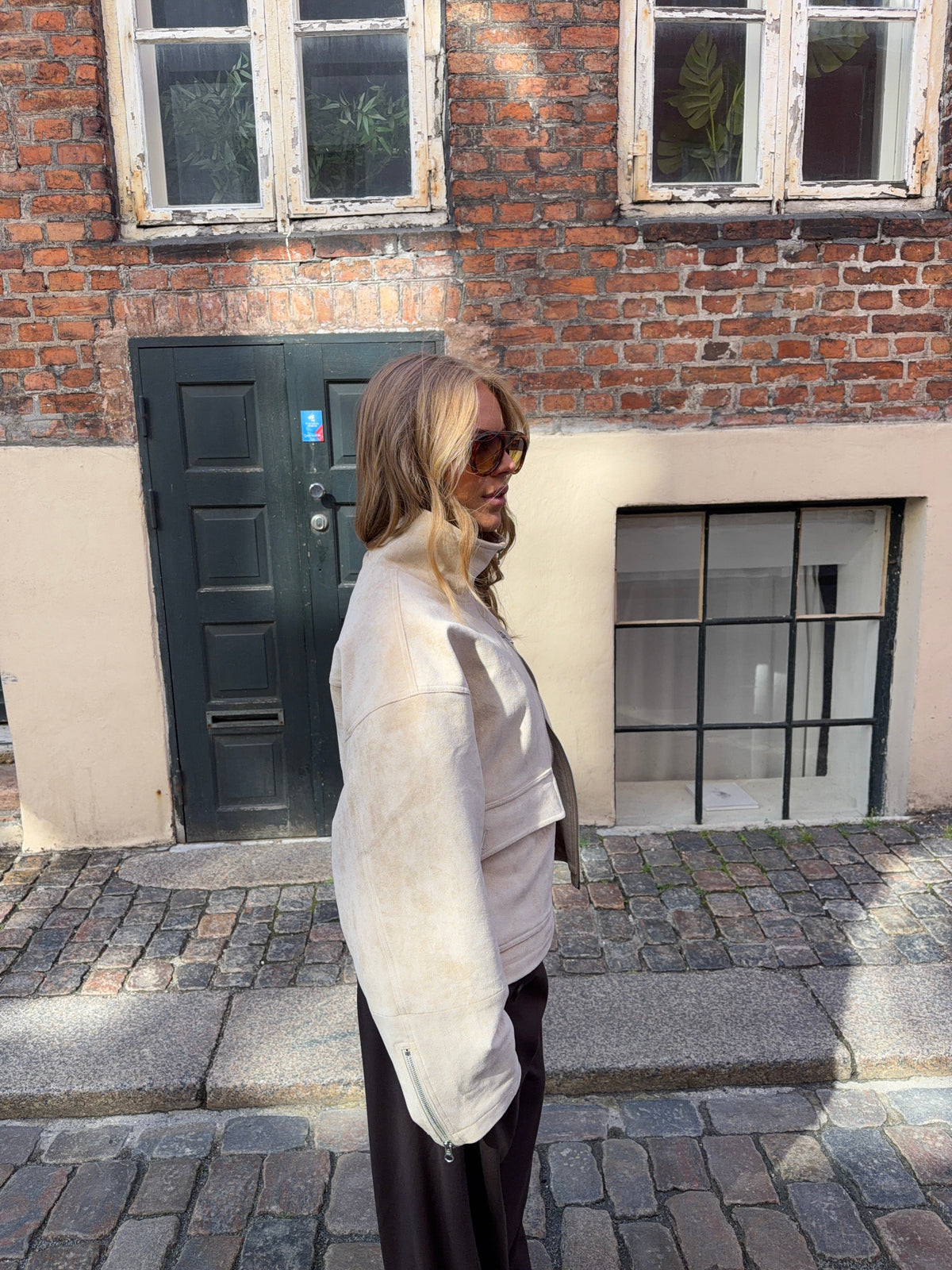 Leah Suede Jacket Beige