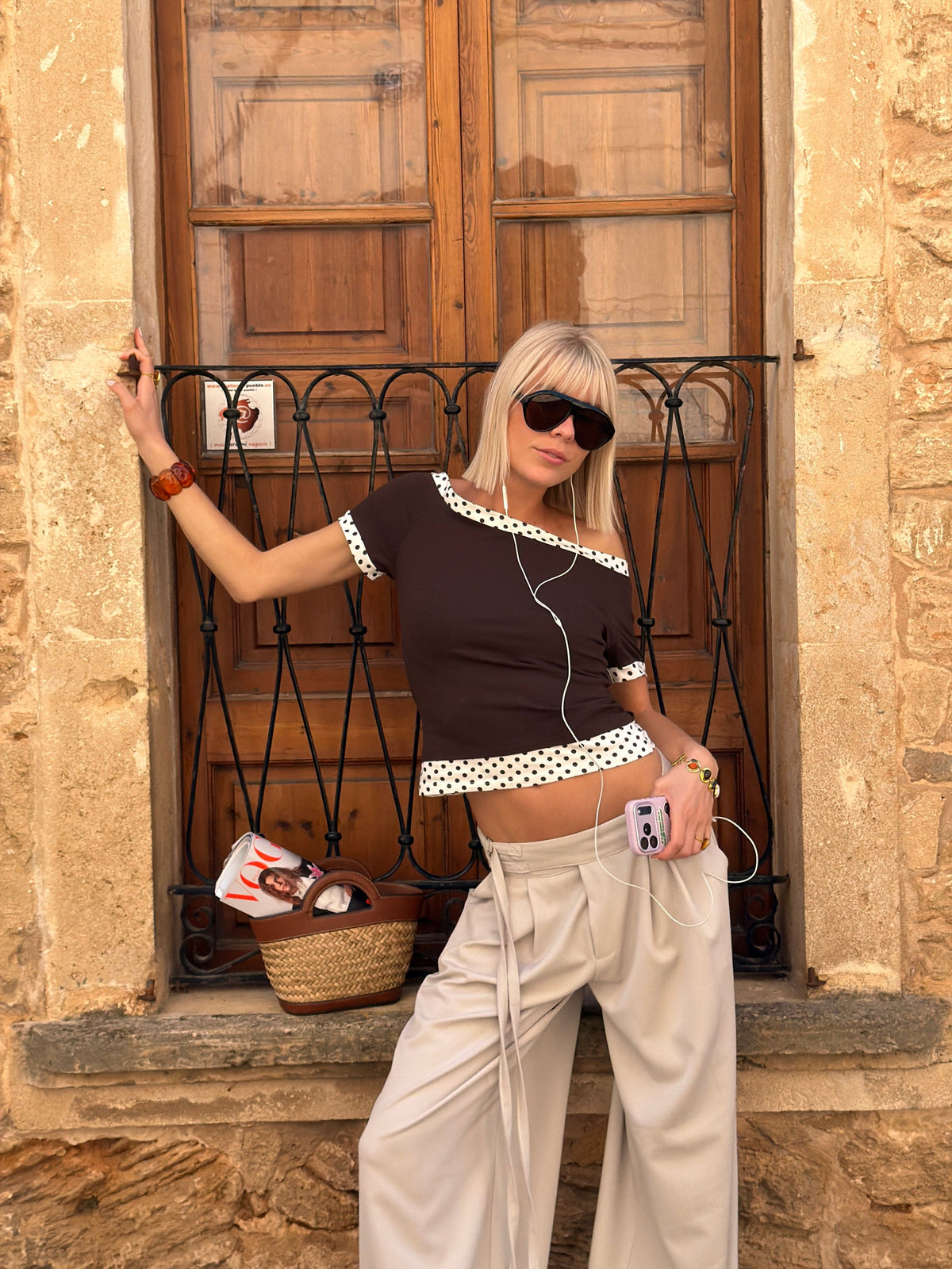 Vanja Double T-Shirt Brown