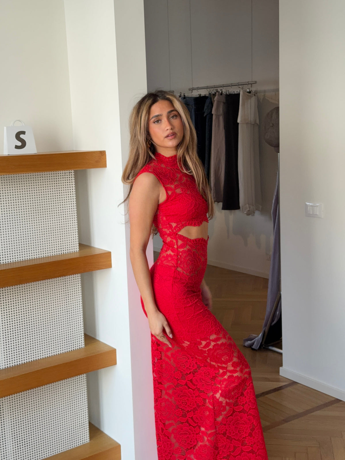 Lydia Lace Dress Red