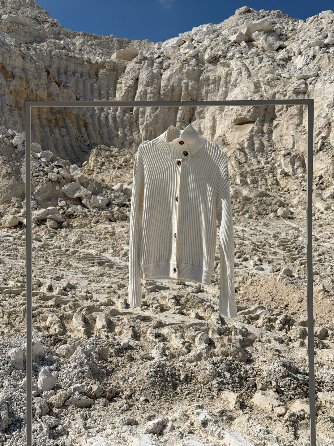 Solveig high neck knit - Cream white