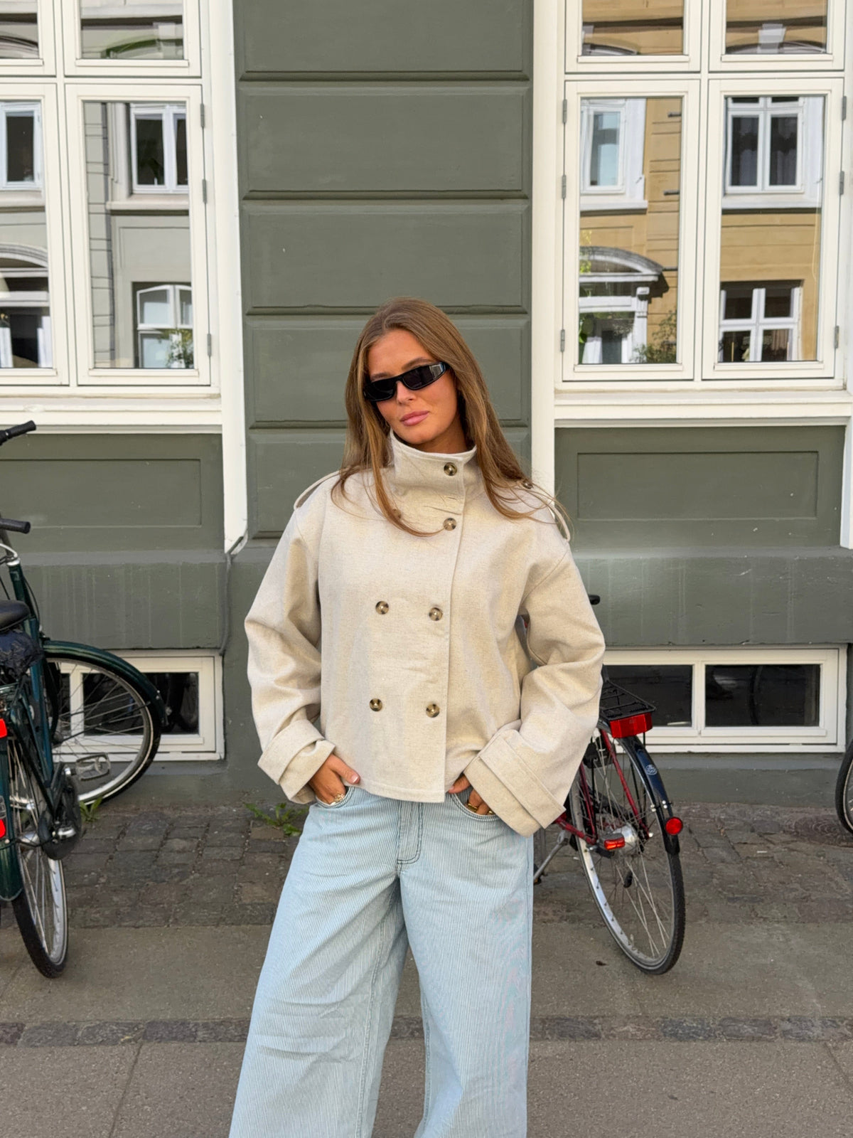 Cleo Funnel Neck Jacket Light Grey