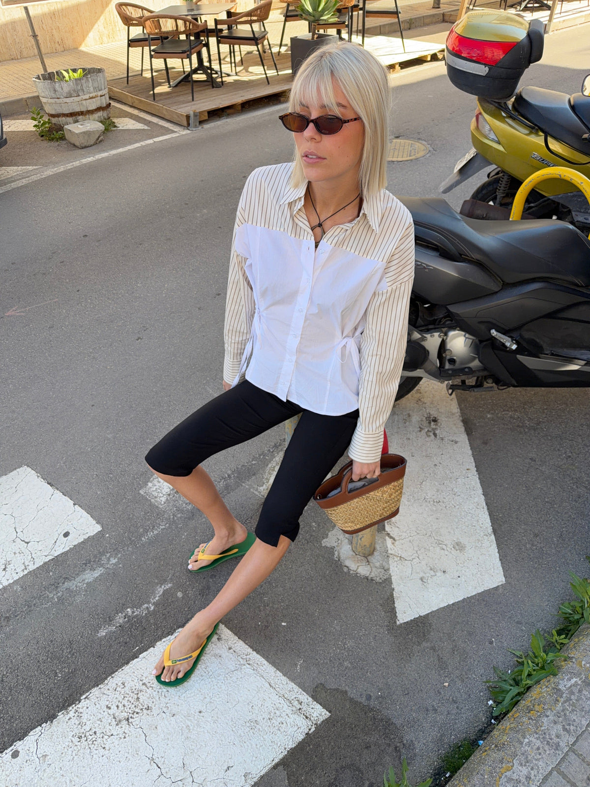 Minna Tie-Front Shirt Beige
