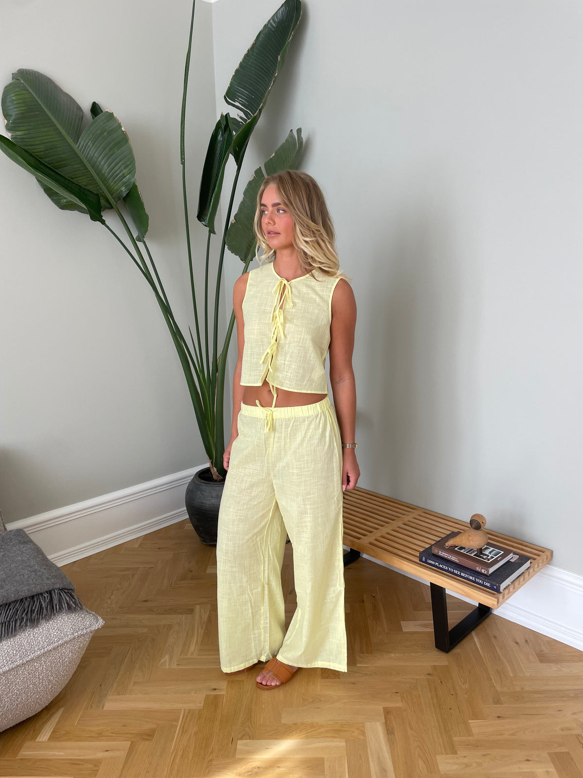 Elva Linen Vest Light Yellow
