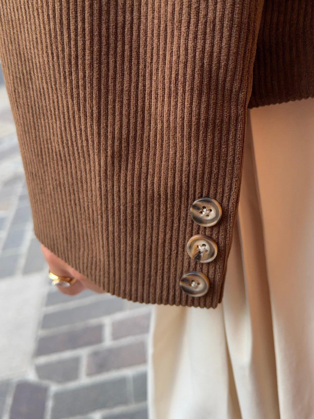 Anine double blazer - Dark brown/check