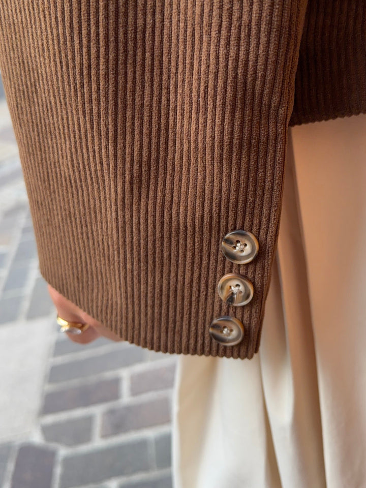 Anine double blazer - Dark brown/check