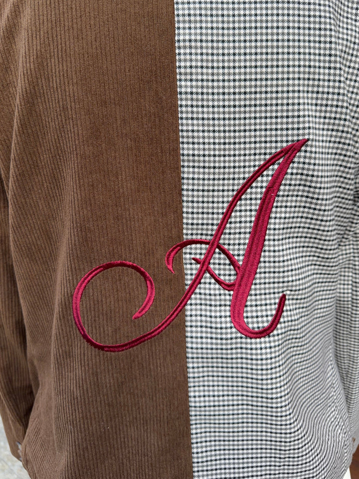 Anine double blazer - Dark brown/check