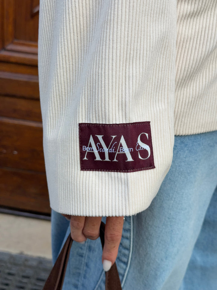 Anine double blazer - Cream White/Herringbone