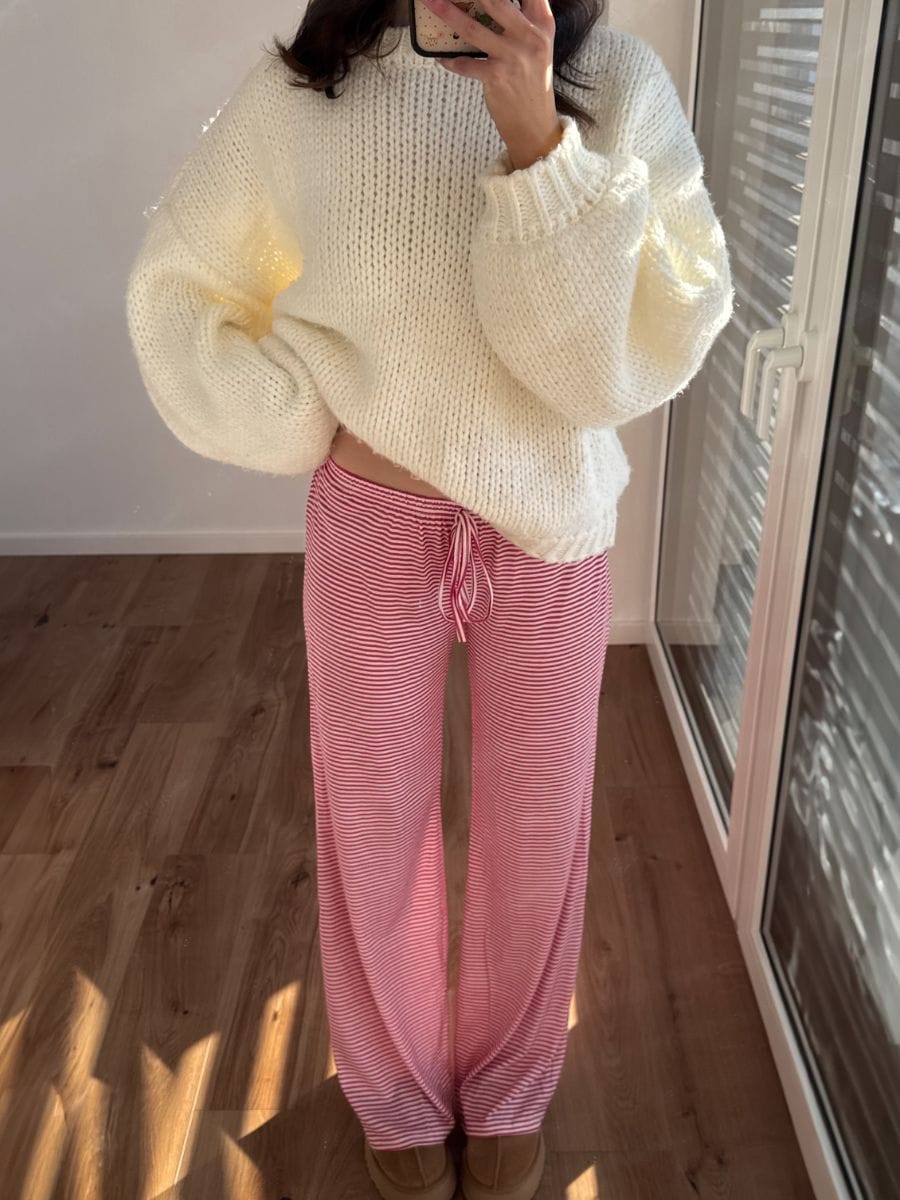 Kaya Striped Pants Red