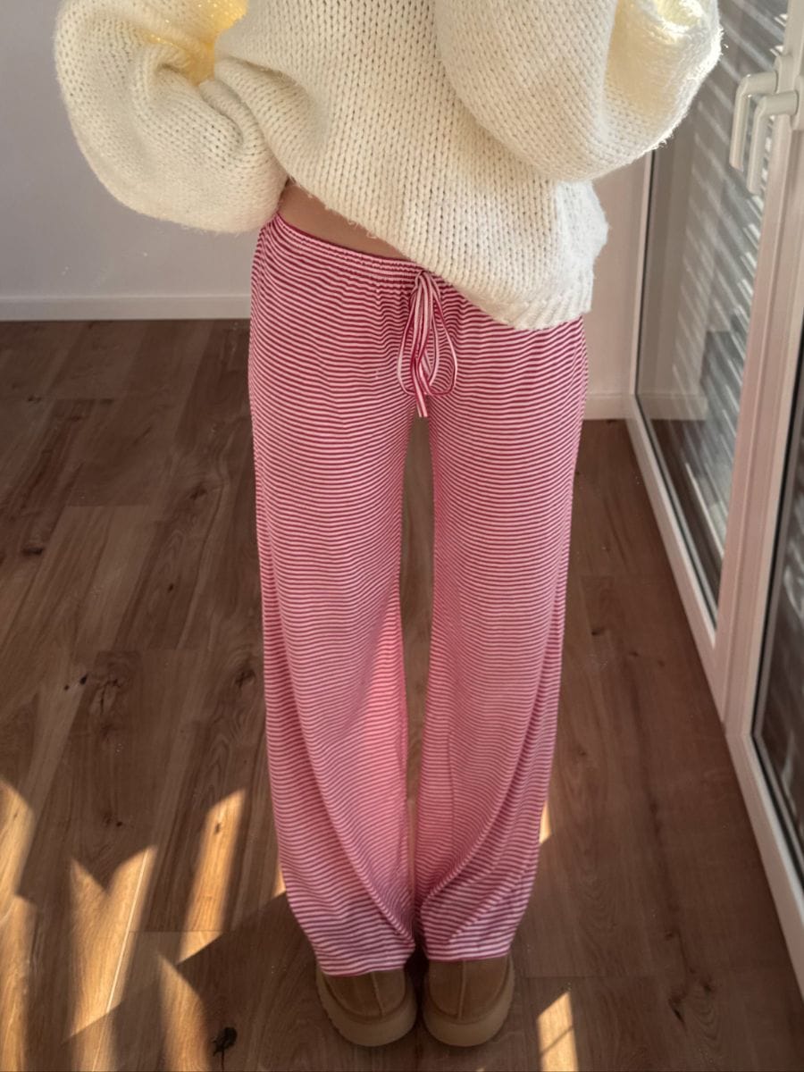 Kaya Striped Pants Red
