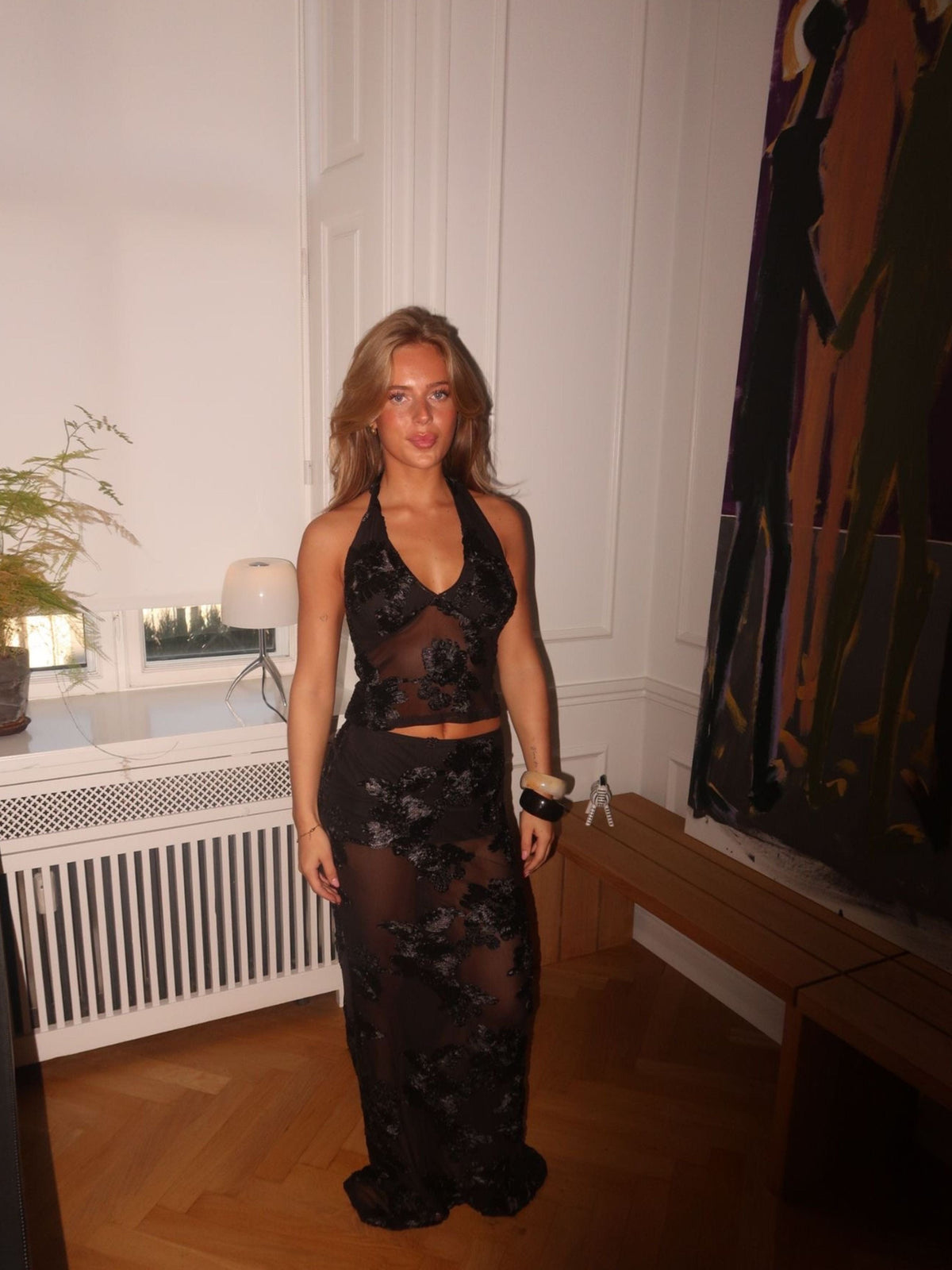 Kivo Mesh Skirt Black
