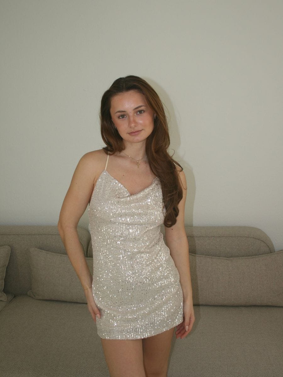 Laya Glitter Dress White