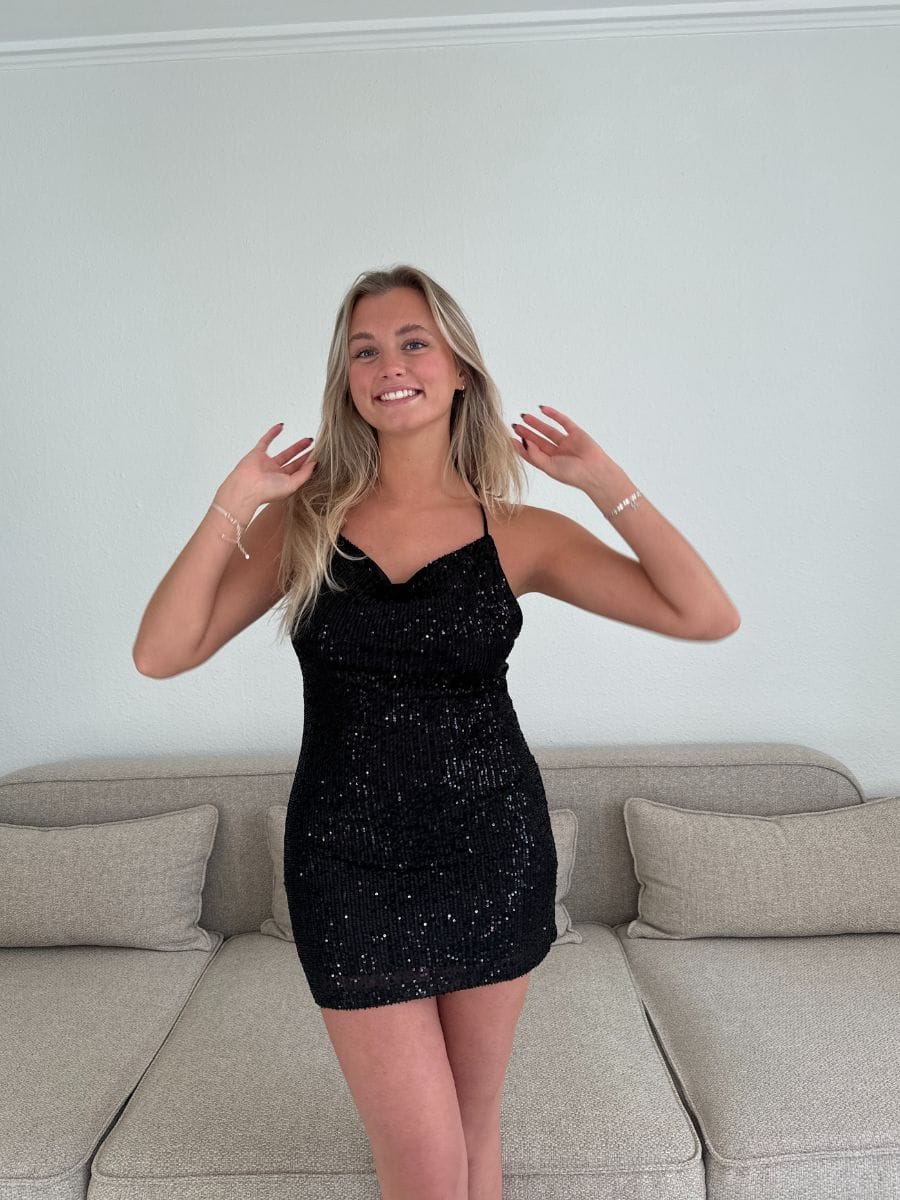 Laya Glitter Dress Black