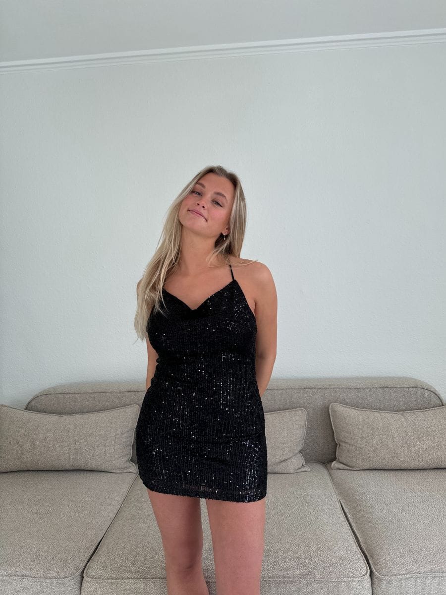 Laya Glitter Dress Black