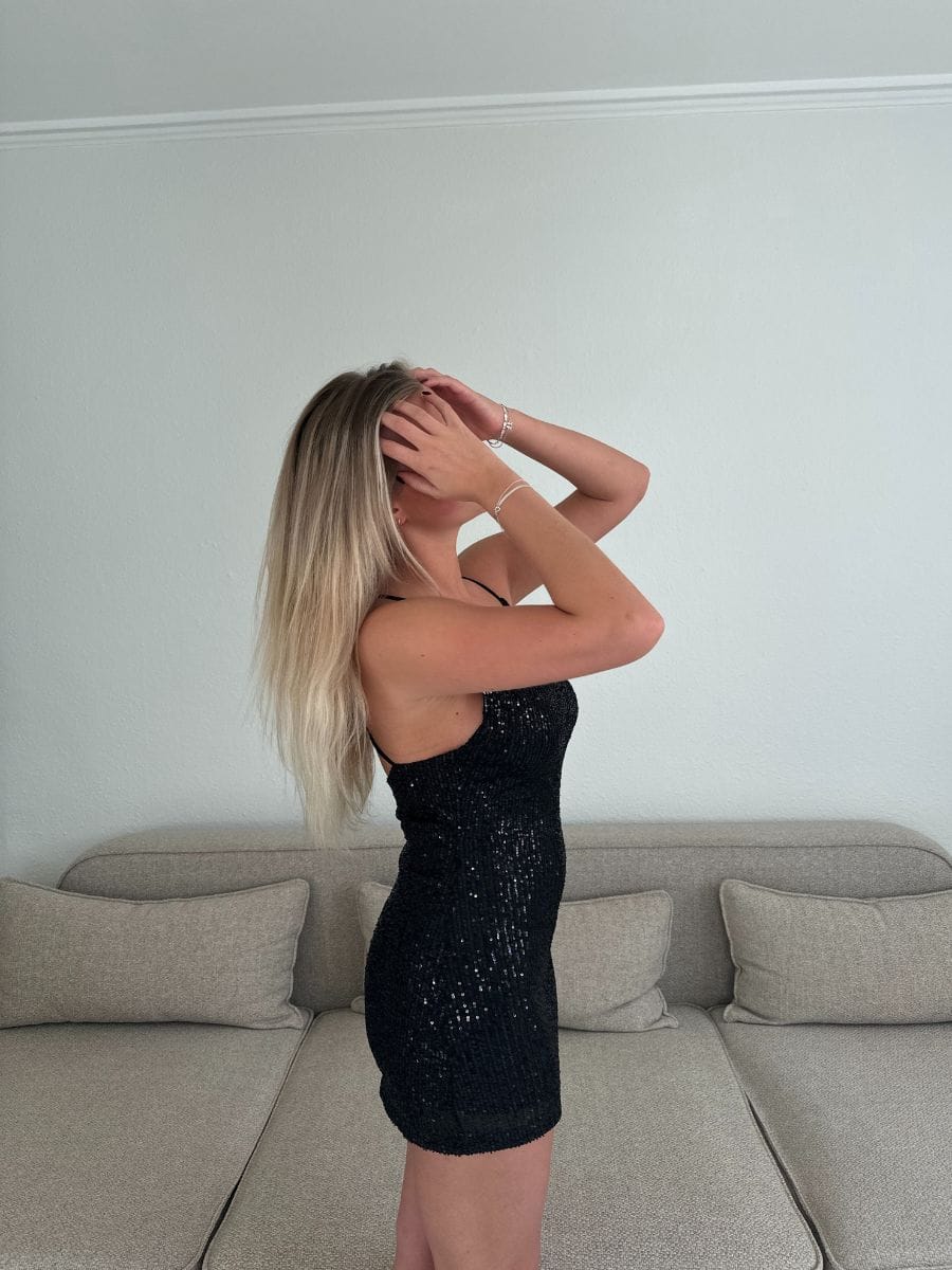Laya Glitter Dress Black