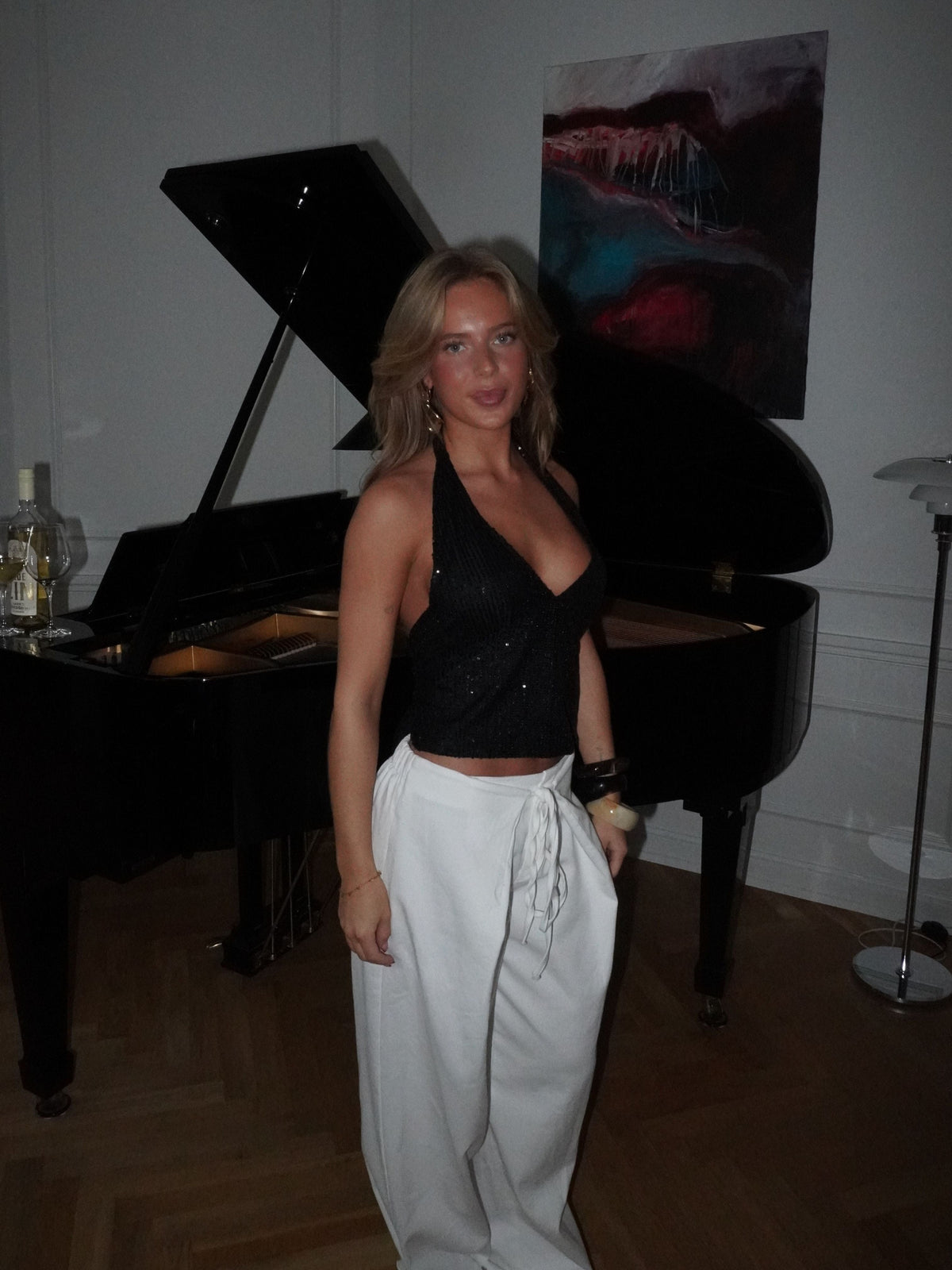 Lola Glitter Top Black