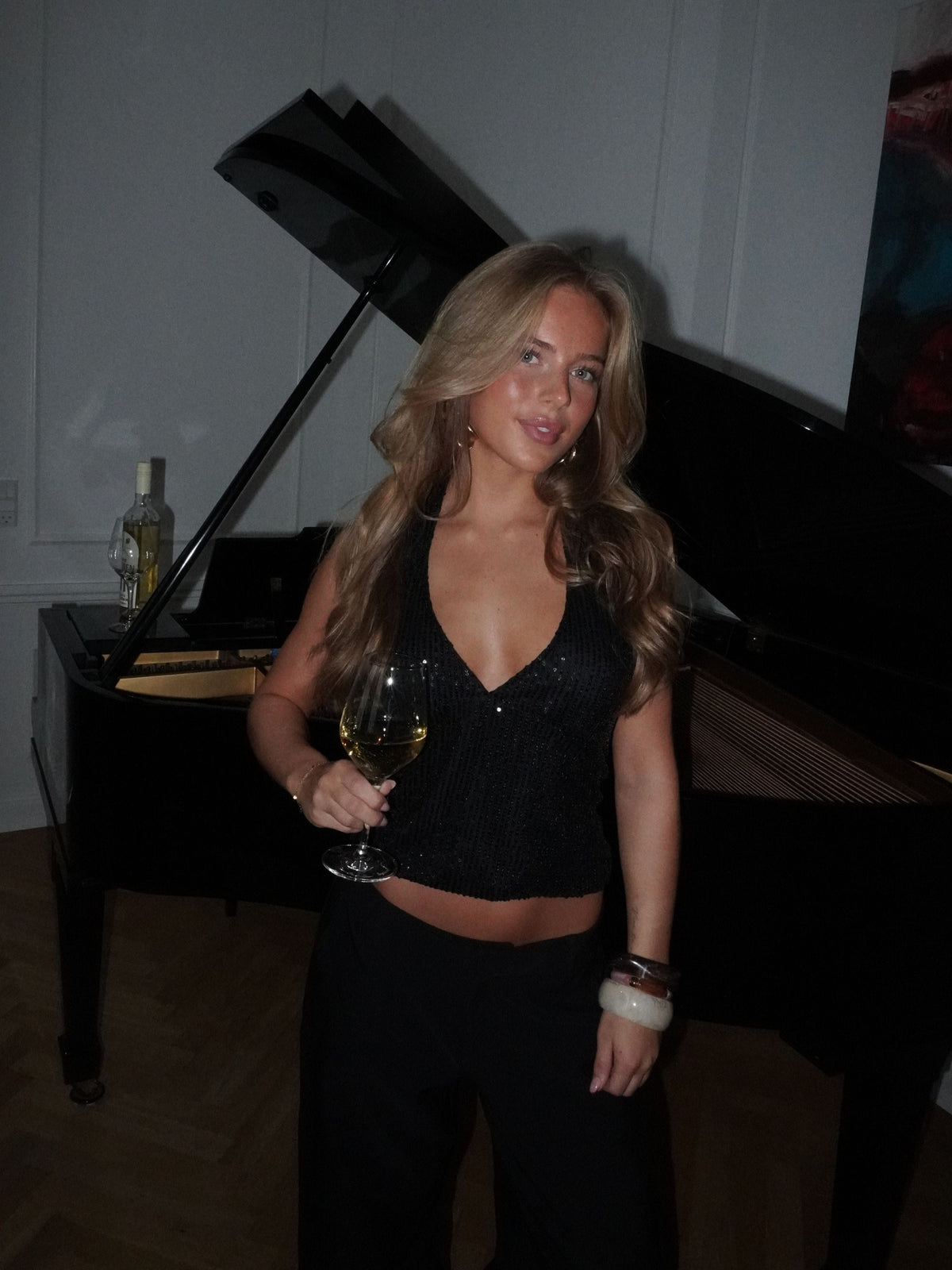 Lola Glitter Top Black