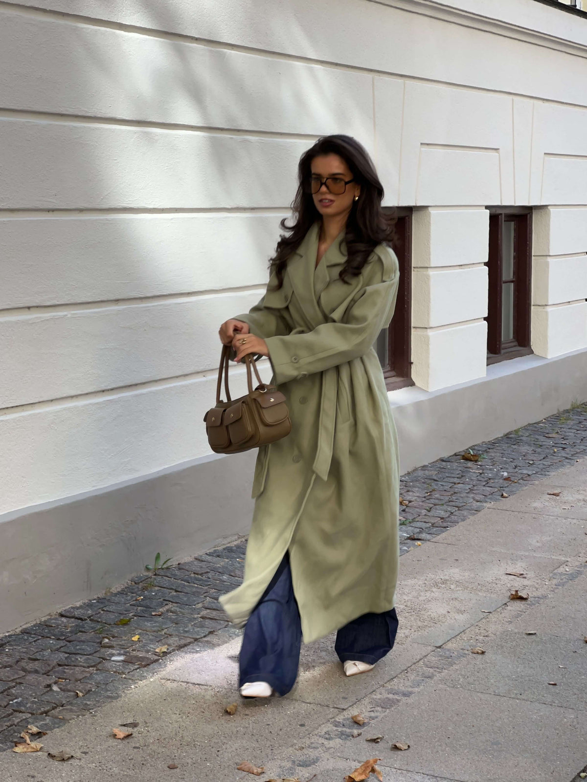 Mynte Maxi Coat Lime Green