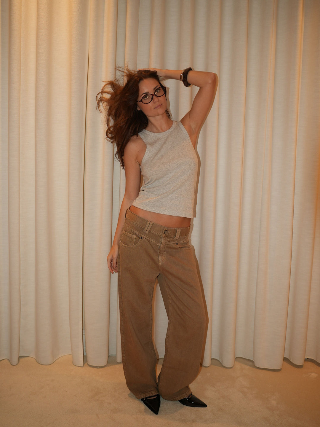 Othilie yoke jeans - Brown