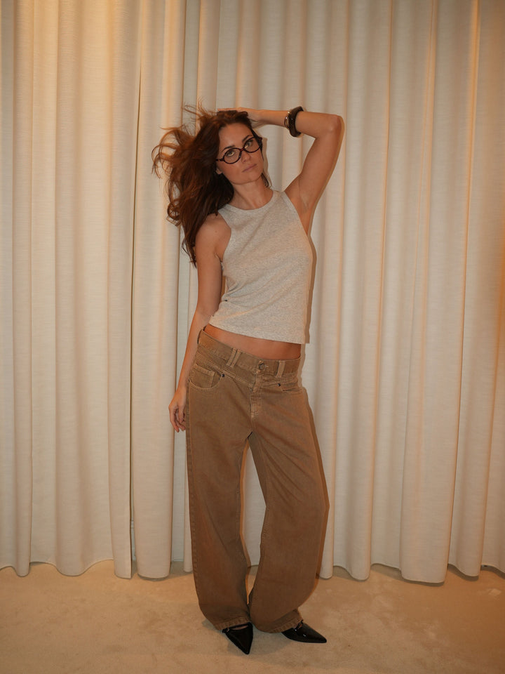 Othilie yoke jeans - Brown