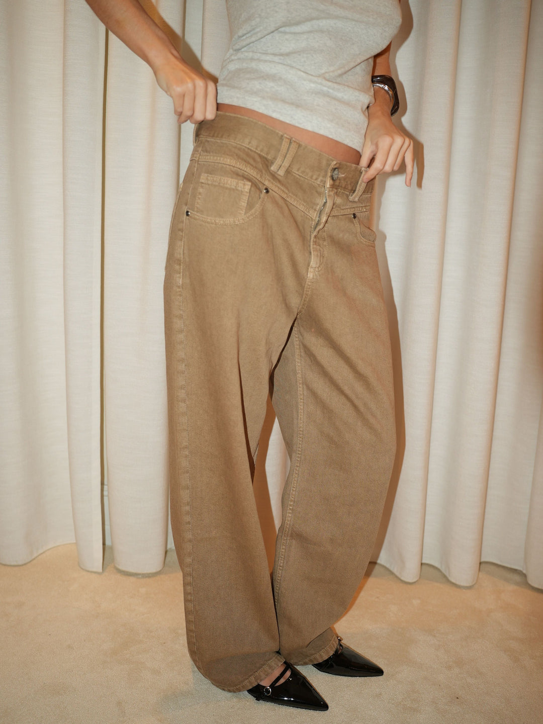 Othilie yoke jeans - Brown