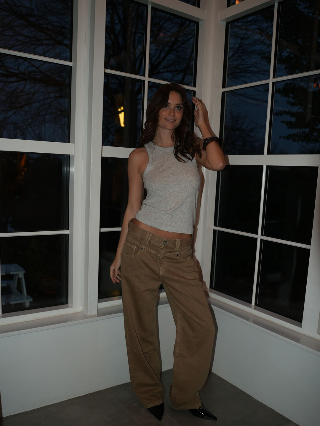 Othilie yoke jeans - Brown