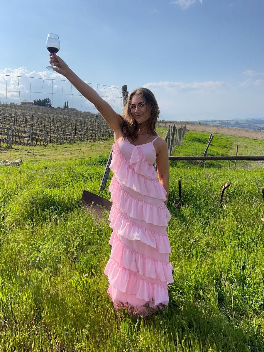 Rie Ruffle Dress Light Pink