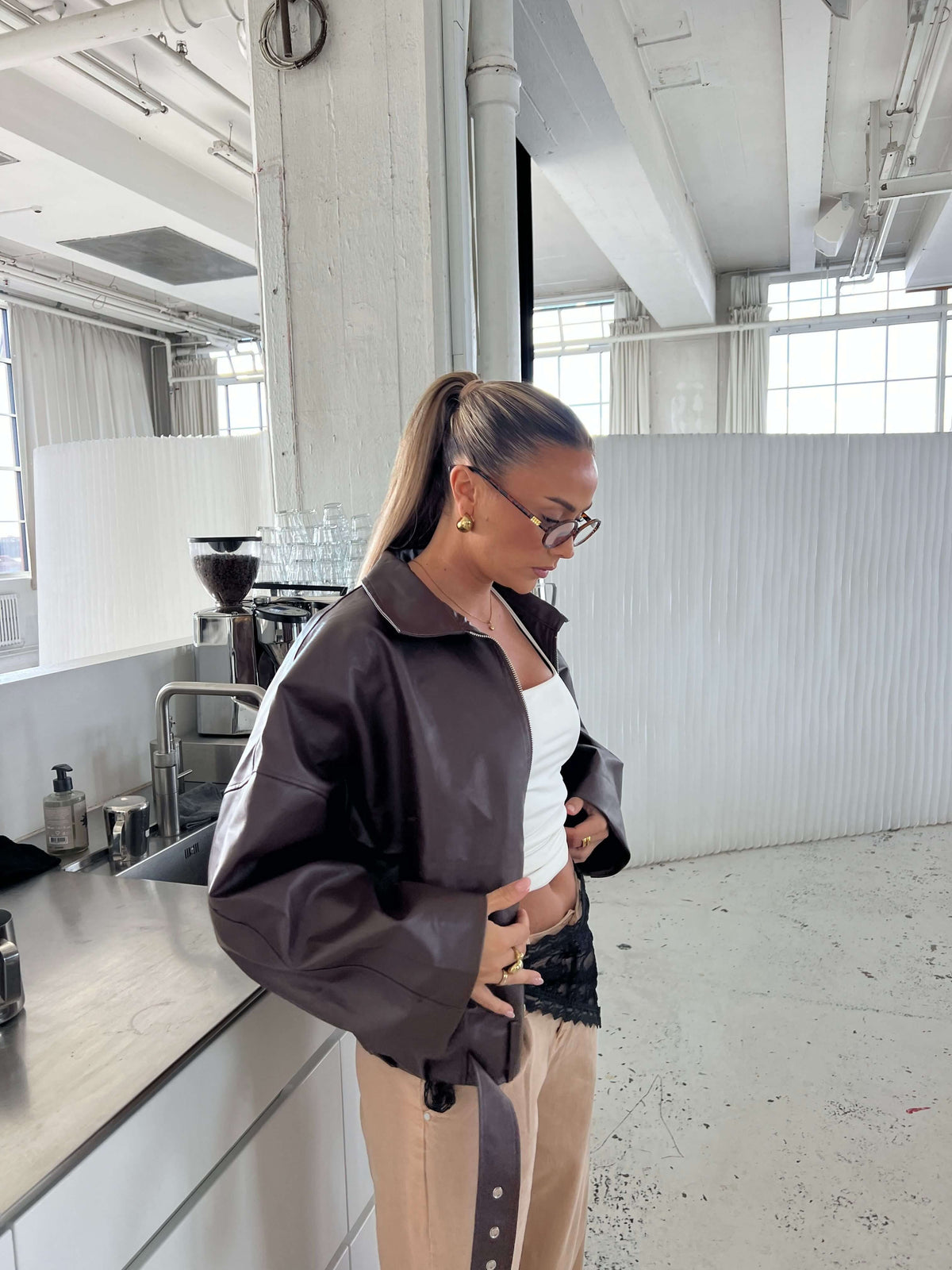 Tova Buckle Jacket Dark Brown