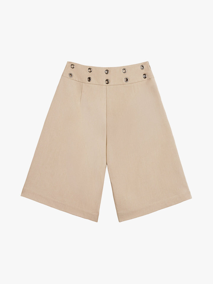 Lara Eyelet Shorts Cream