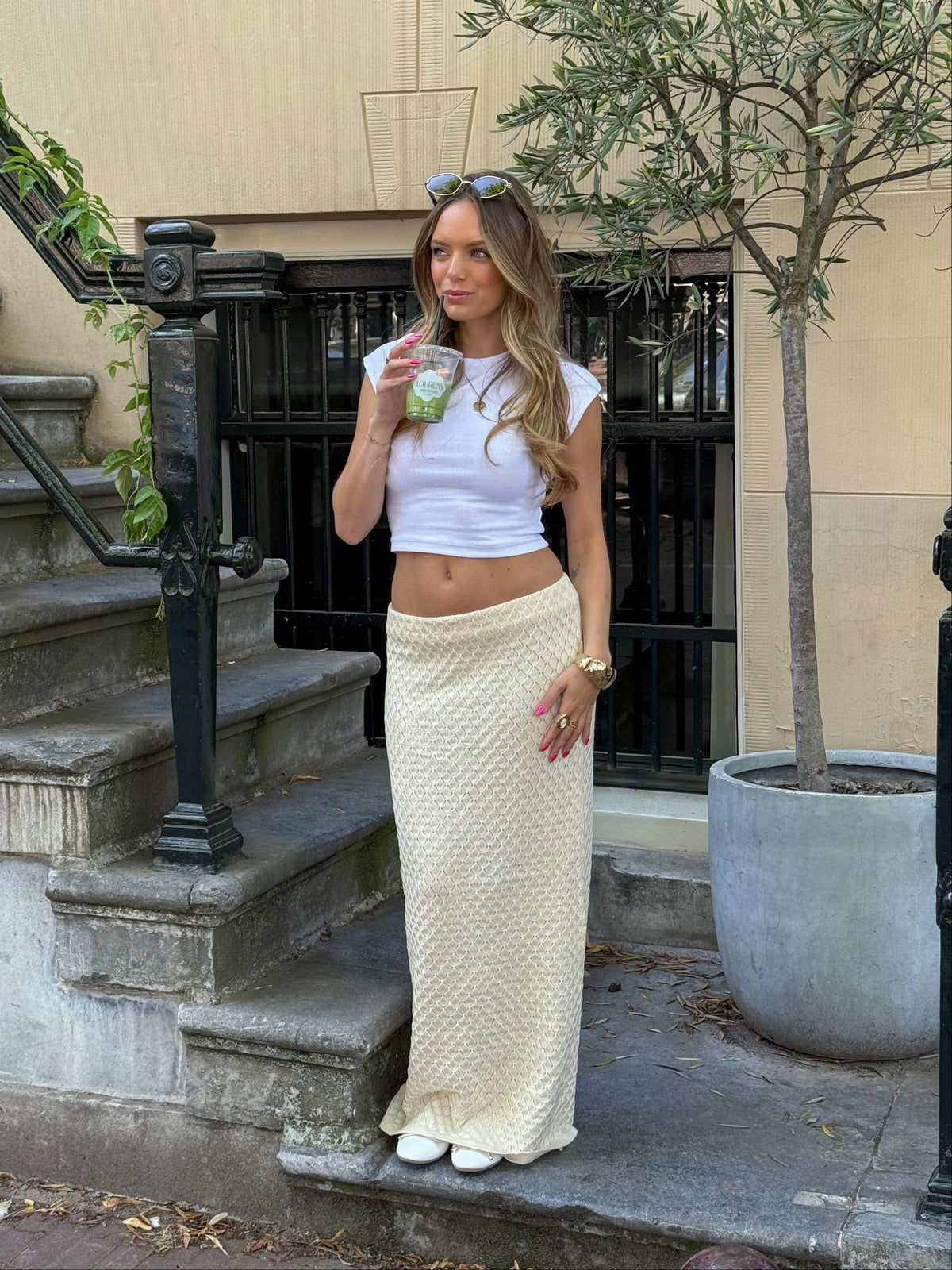 Maddy Knit Skirt Cream