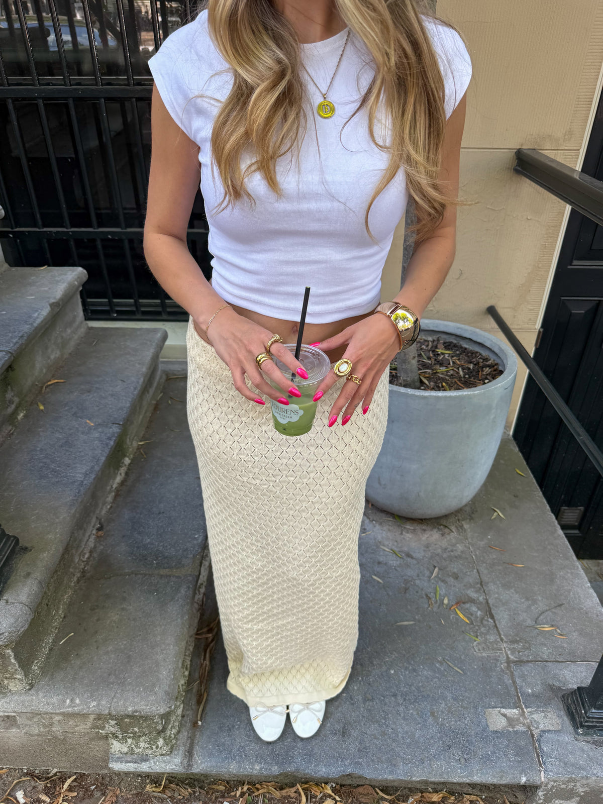 Maddy Knit Skirt Cream
