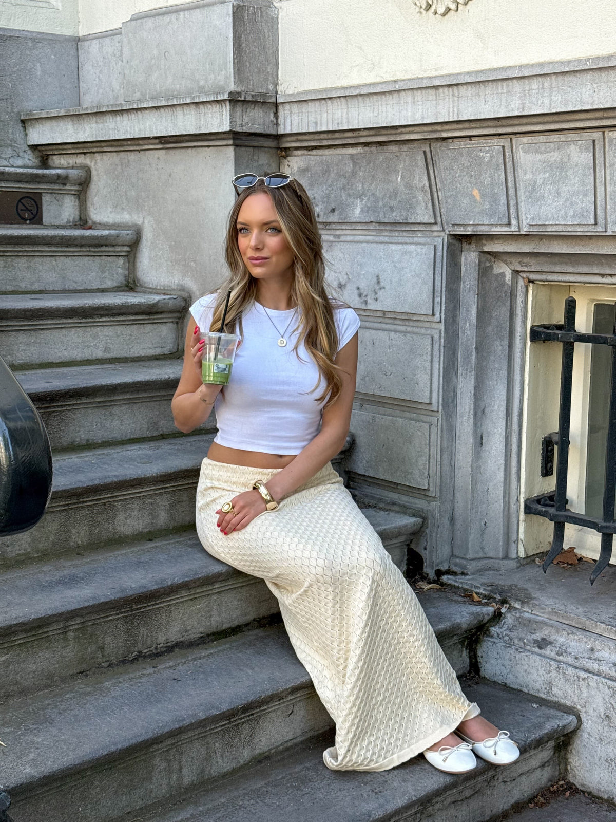 Maddy Knit Skirt Cream