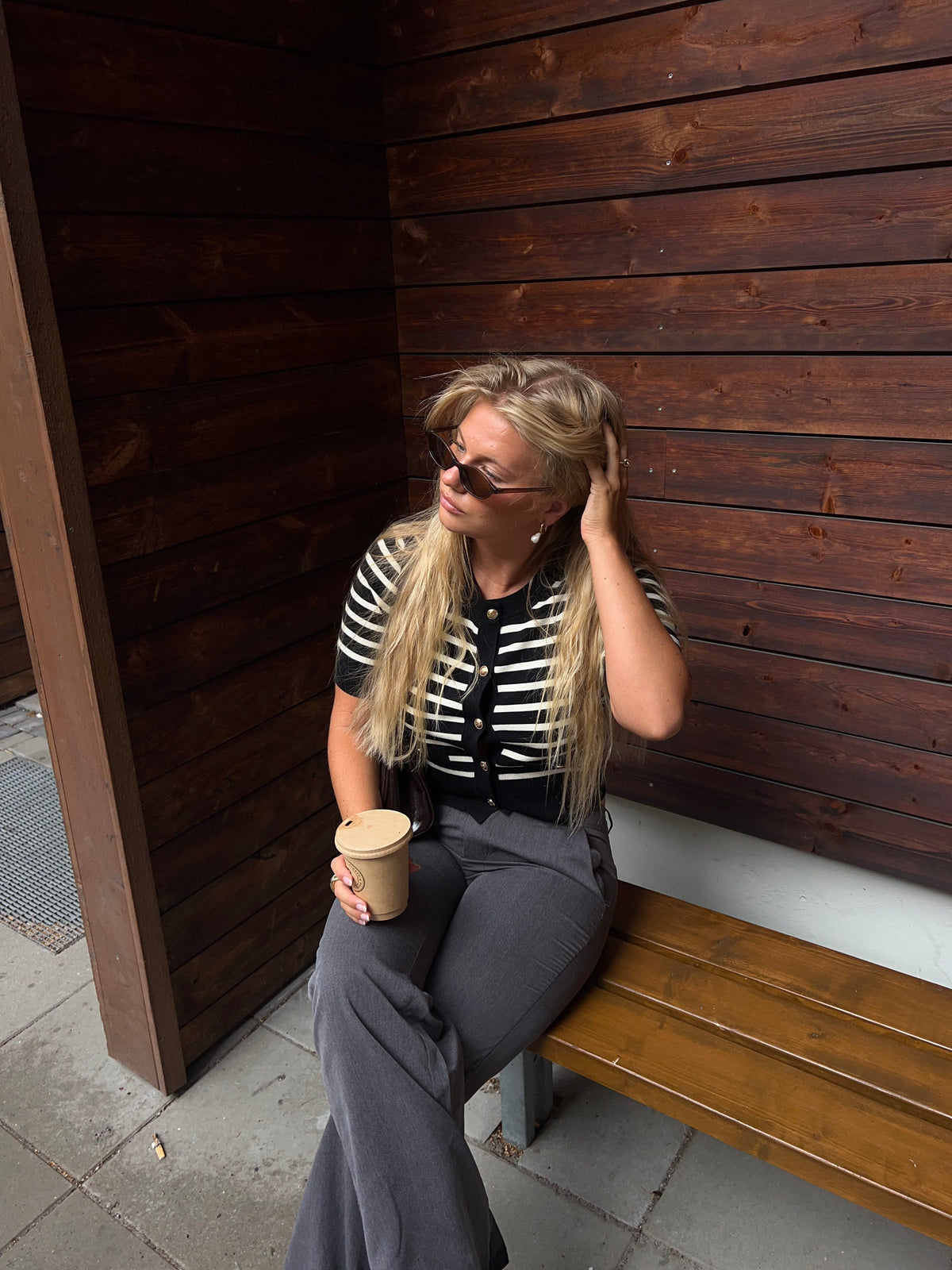 Lucca Striped T-Shirt Black